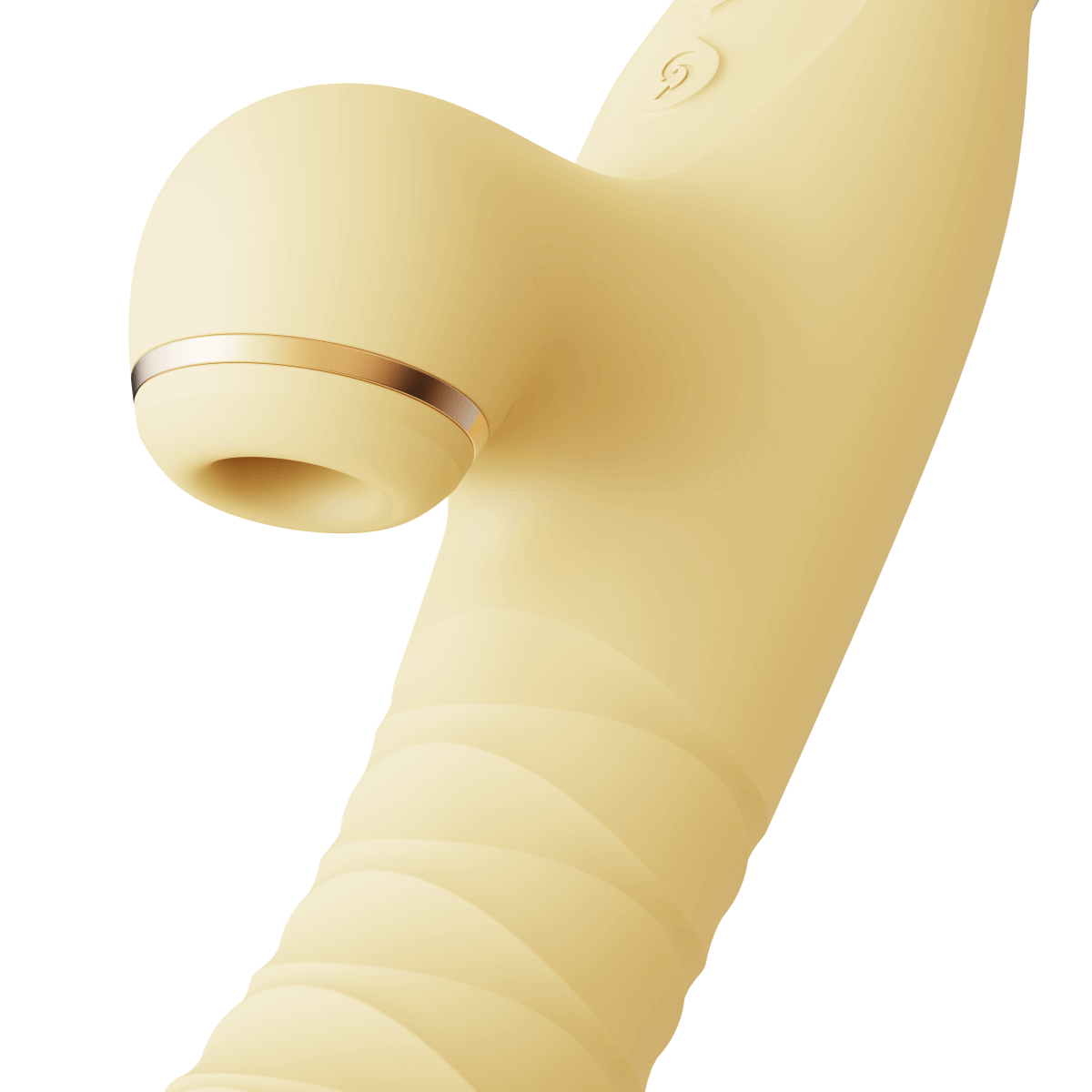 ZALO Rose Rabbit Thruster Lemon Yellow part of powerful ROSE series vibrators for internal massage and clitoral suction stimulation.
