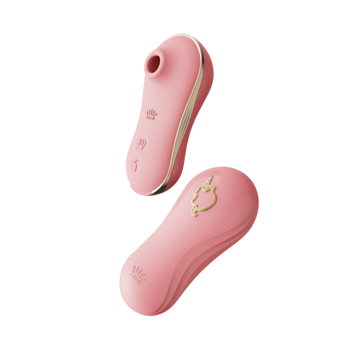 ZALO Unicorn Set Strawberry Pink Suction Massager, a trio of powerful pleasure devices for ultra-powerful clitoral stimulation.