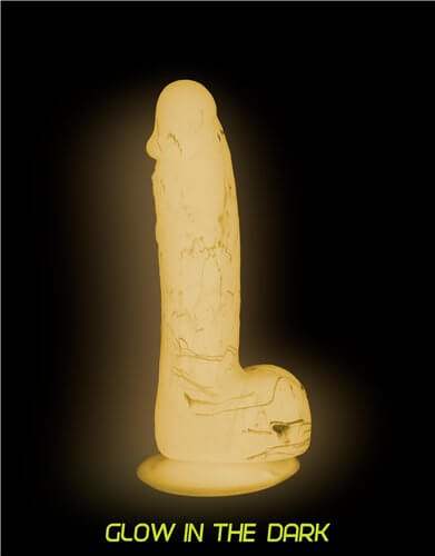 Addiction Silicone Toy Collection Brandon 7.5 inches Dildo Glow in the Dark Pink