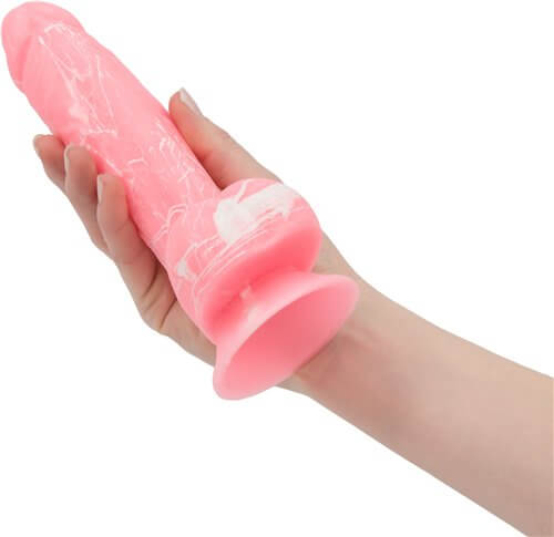 Addiction Silicone Toy Collection Brandon 7.5 inches Dildo Glow in the Dark Pink