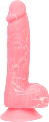 Addiction Silicone Toy Collection Brandon 7.5 inches Dildo Glow in the Dark Pink