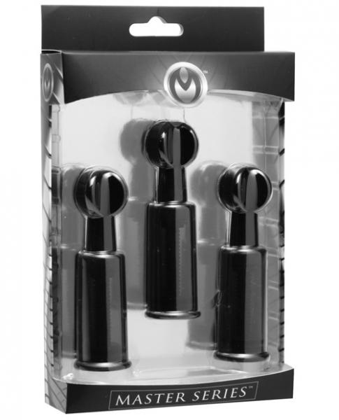 Master Series Fusion Triple Suckers Black packaging featuring three suction cylinders for enhanced sensitivity.