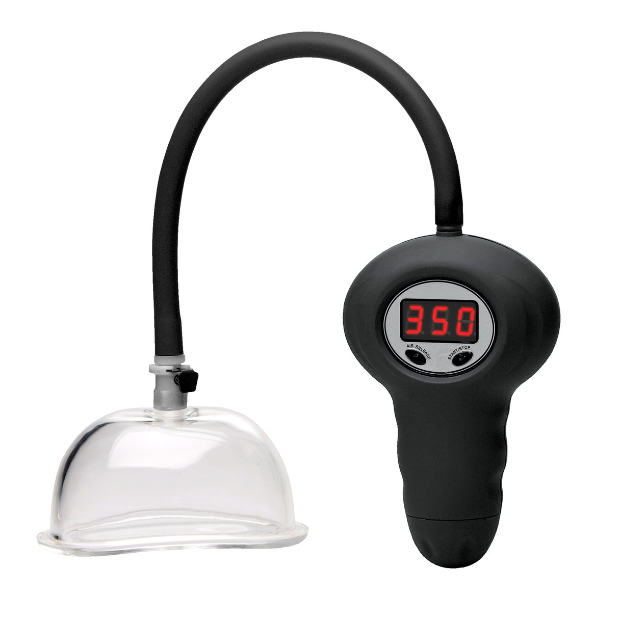 Size Matters Digital Automatic Pussy Pump with clear suction cup and digital pressure display.