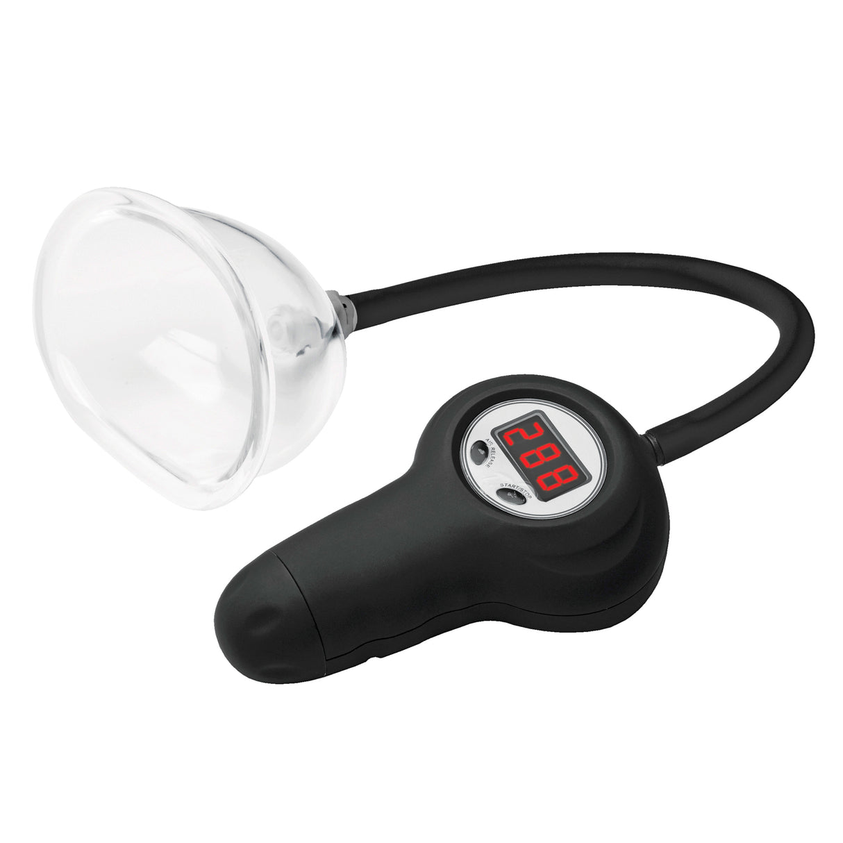 Size Matters Digital Automatic Pussy Pump showing digital pressure gauge and suction control.