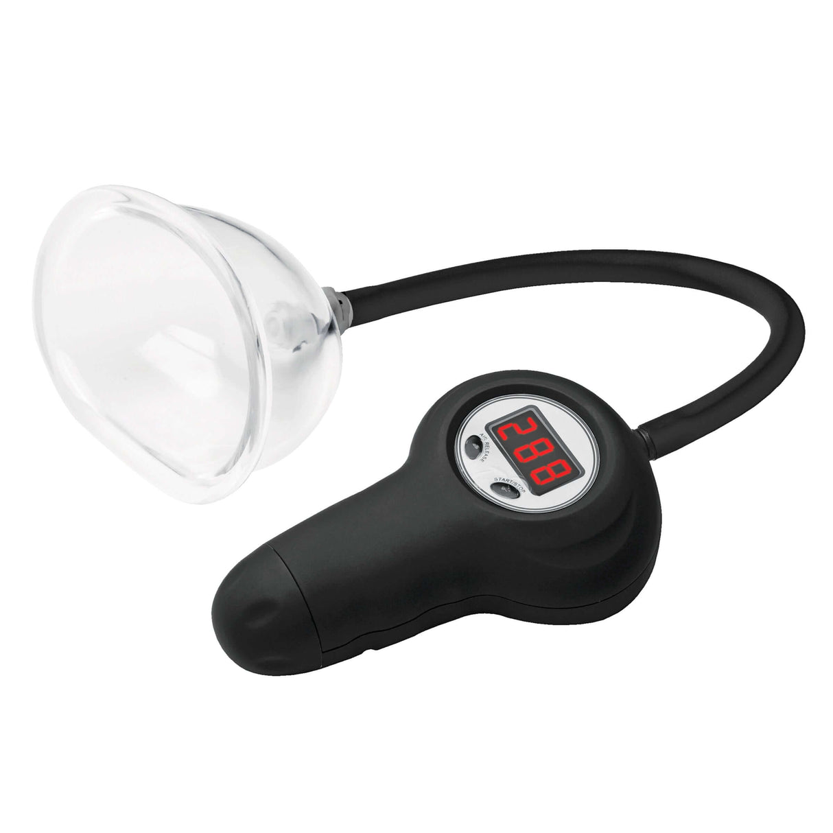Size Matters Digital Automatic Pussy Pump showing digital pressure gauge and suction control.