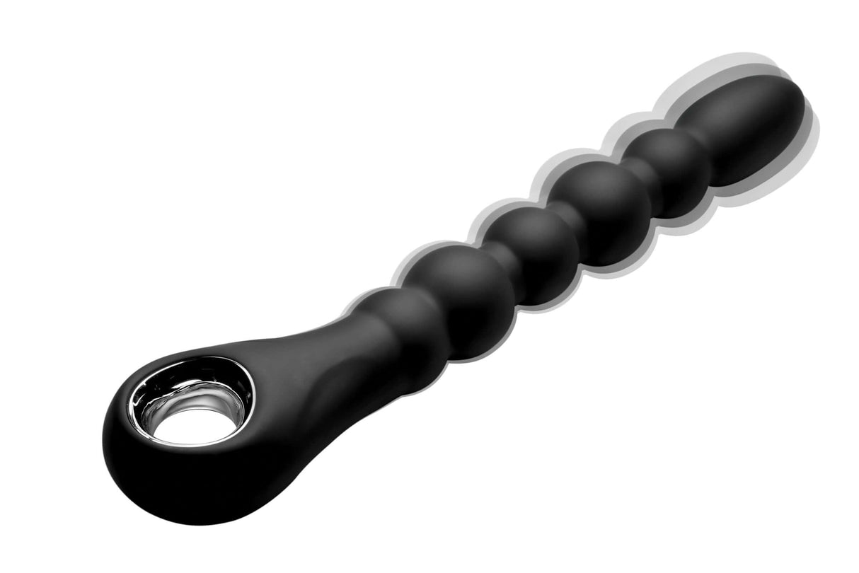 Master Series Dark Scepter 10X Vibrating Silicone Anal Beads for customizable stimulation and powerful vibrations.
