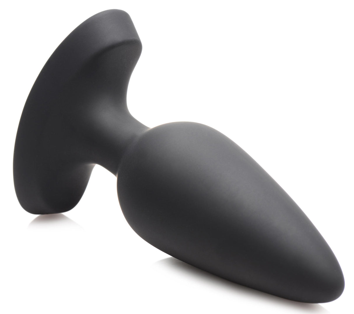 28X Laser Heart Silicone Anal Plug with Remote Large in sleek black silicone design.