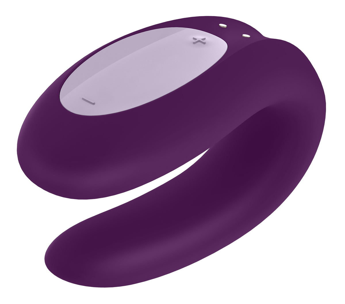 Satisfyer Double Joy Partner Vibrator in deep purple, designed for enhanced pleasure during penetrative sex.