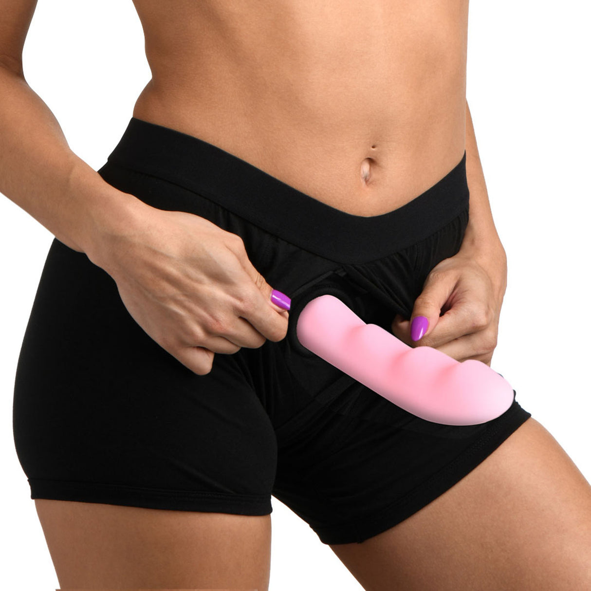 Incognito Boxer Harness with Hidden O-Ring L XL being worn under black boxers for discreet confidence and comfort.