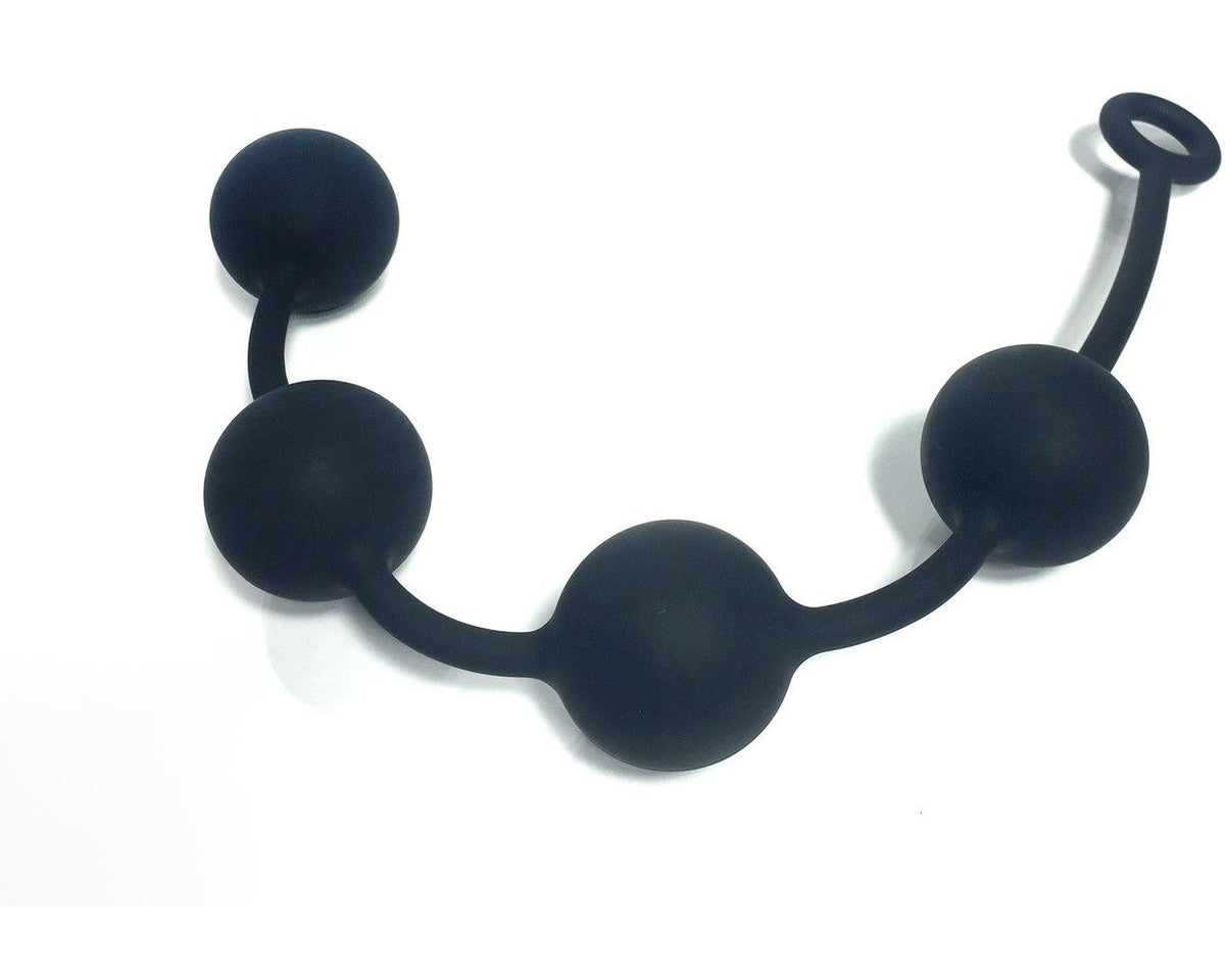 Boneyard Ass Ballz Large Silicone Anal Beads feature four 2-inch spheres for an intense backdoor experience.
