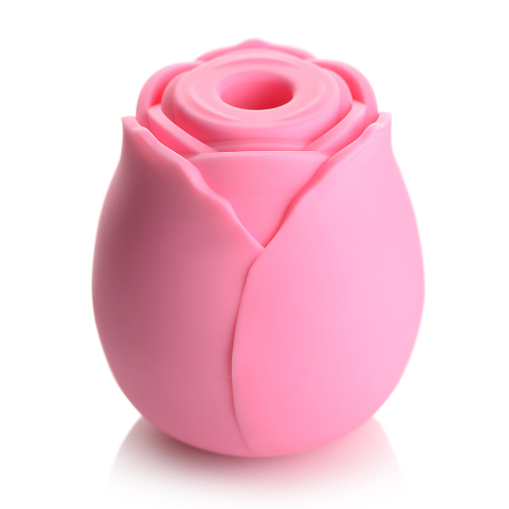Bloomgasm 10X Wild Rose Silicone Suction Clit Stimulator in pink, designed for enhanced pleasure and comfort.