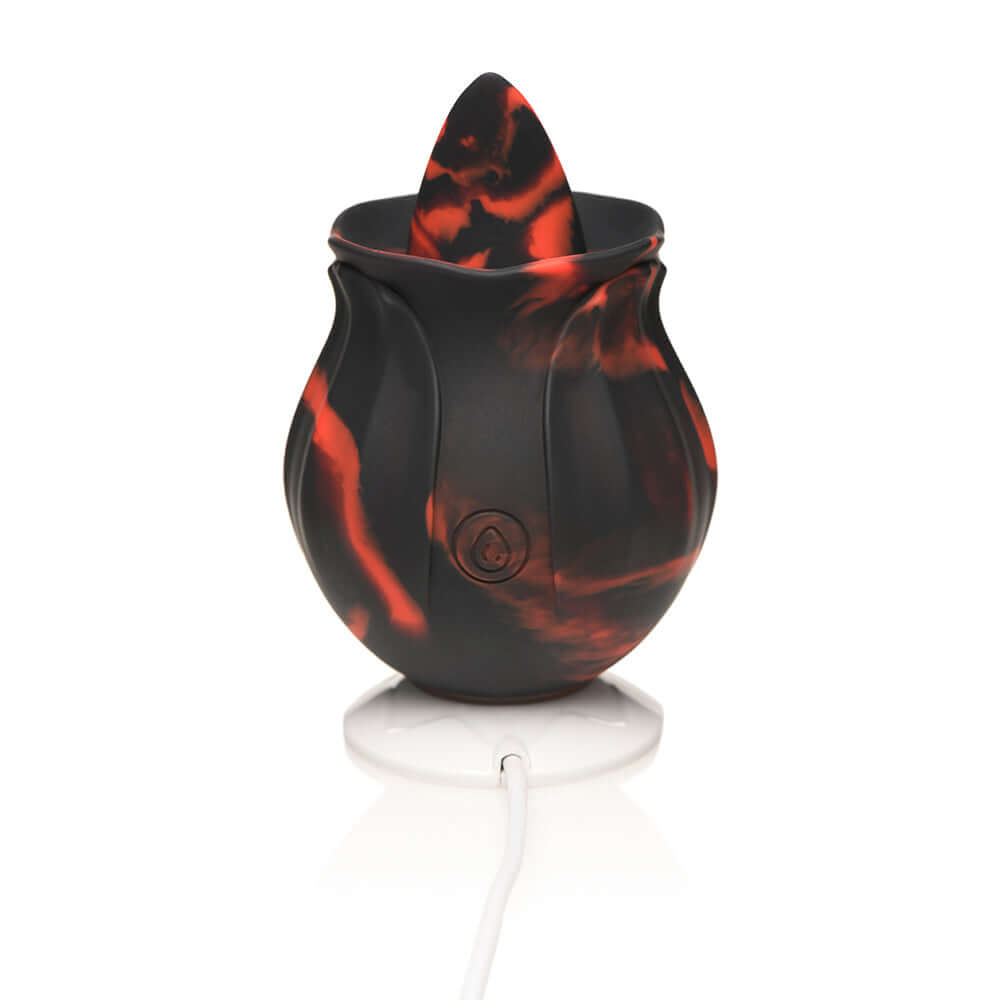 Bloomgasm Black Kiss Rimming Rose, a sleek silicone pleasure toy for intimate teasing and exploration.