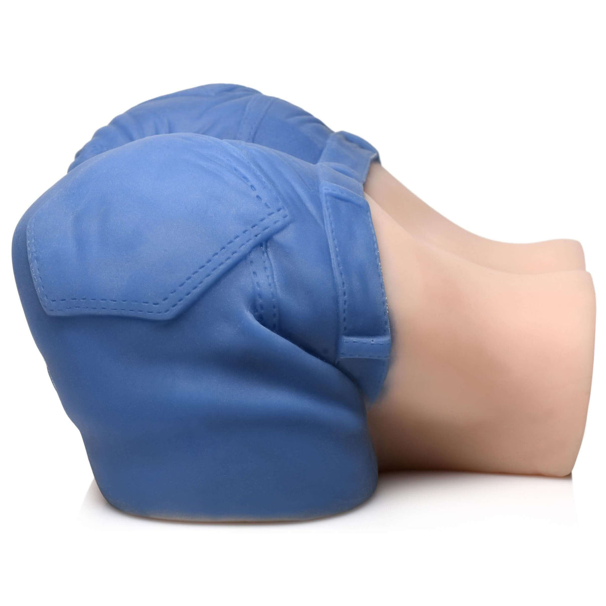 Holly Denim Shorts Pussy & Ass Masturbator displaying dual-entry design and textured internal sleeves.