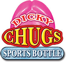 Dicky Chug Glow Sports Bottle 20 Ounce logo featuring vibrant colors and playful design for novelty fun.