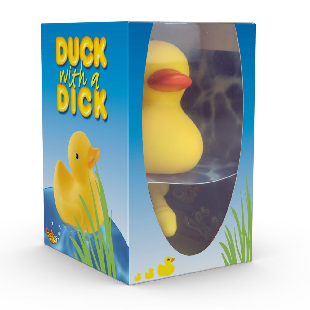 Hott Products Duck With A Dick Rubber Bath Novelty in packaging, cheeky bath-time gag gift.
