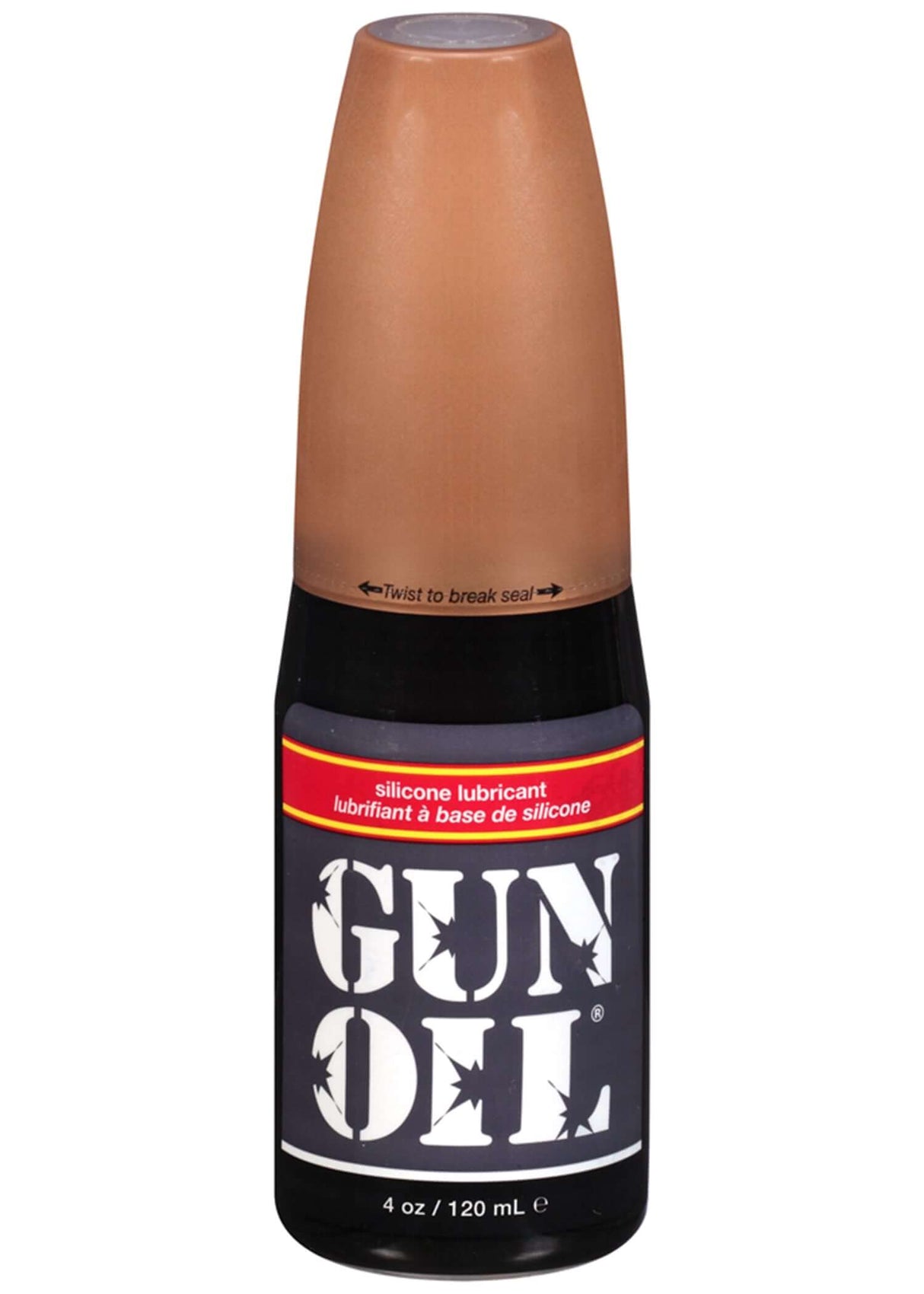 Gun Oil Silicone Lubricant 4 Oz bottle with silicone formula for smooth, long-lasting glide.