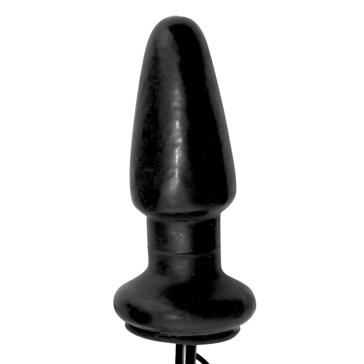 Vibro Inflatable Anal Plug Black showcasing its smooth, tapered design ideal for anal pleasure and comfortable insertion.