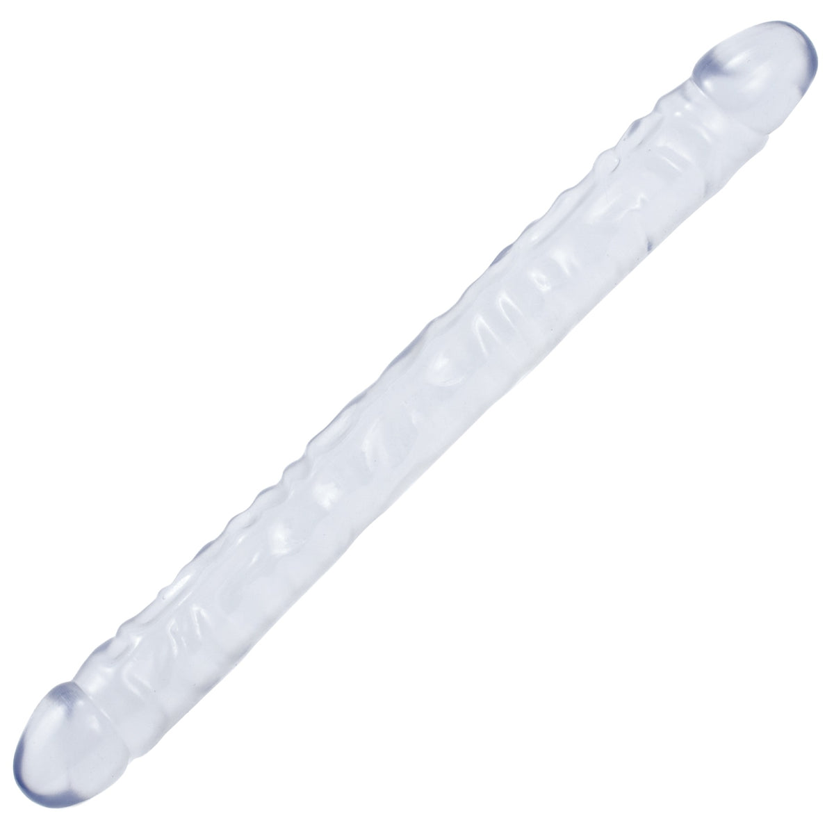 Crystal Jellies 18 Inch Double Dong Clear with lifelike texture, soft and flexible design for versatile enjoyment.