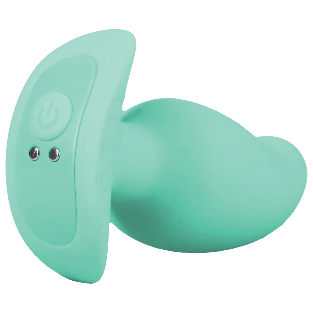 Mood Teaser Vibrating Micro Plug Mint in a mint green color with a smooth tapered tip and easy-to-use controls.