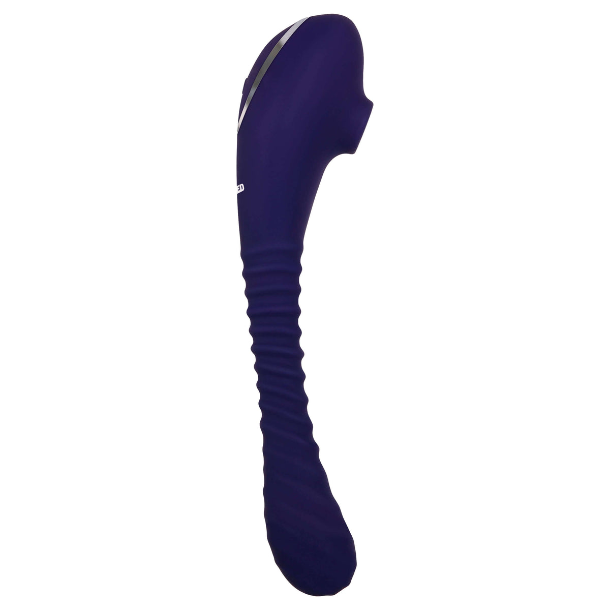 Bendable Sucker Dual End Silicone Vibrator Purple showcasing its unique design and textures for optimal pleasure.
