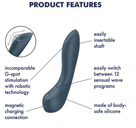Satisfyer G Spot Wave 4 Vibrator features an easily insertable shaft and 12 wave programs.