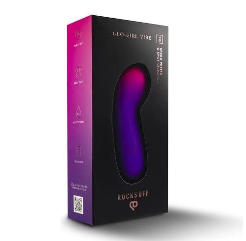Rock Off Glo-Girl Vibe Pink Purple packaging showcasing its sleek design and color gradient.