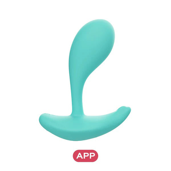 Oly 2 App-Enabled Wearable Vibrator Blue in a sleek turquoise design for intimate pleasure.