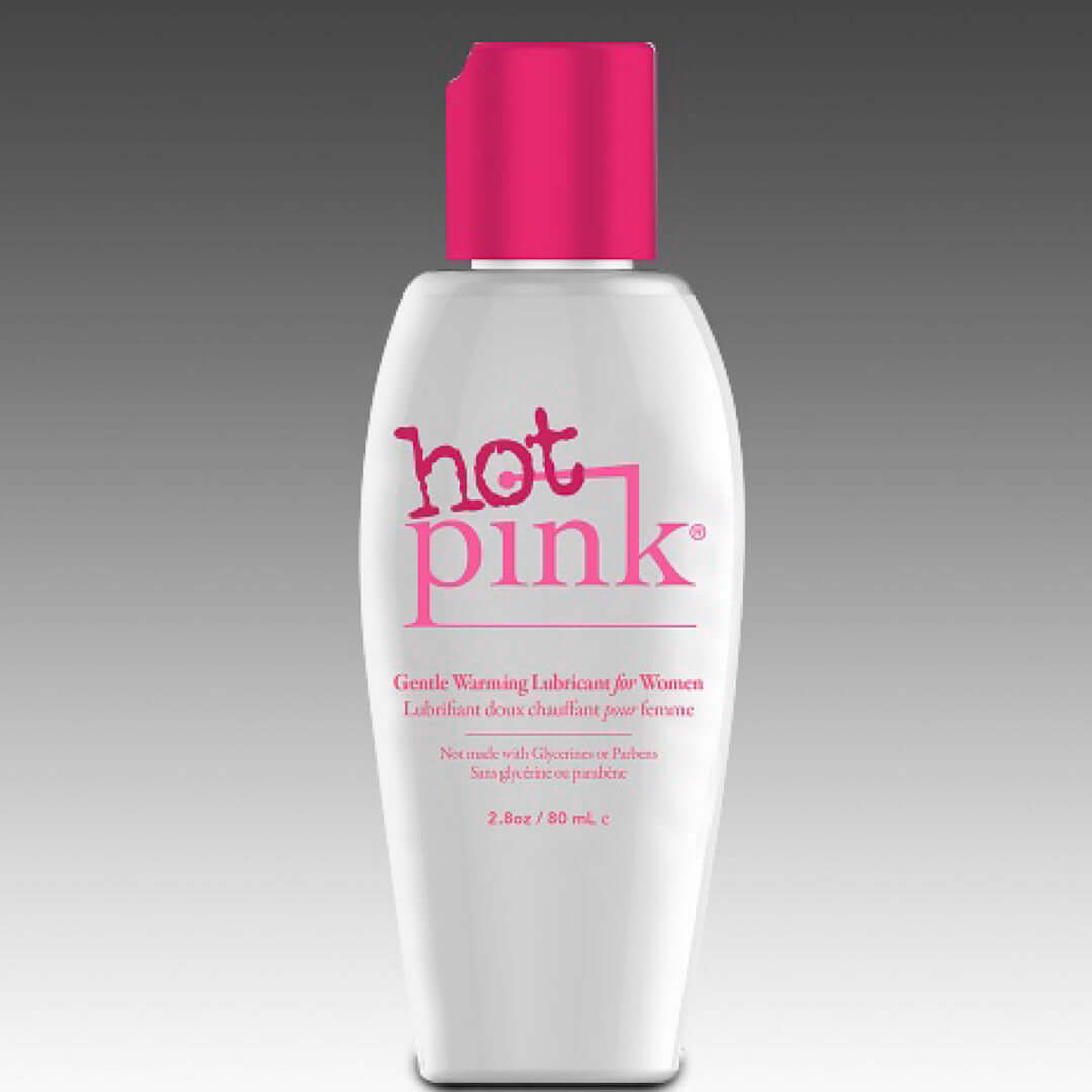 Hot Pink Warming Lubricant for Women 2.8 Oz bottle with pink cap and label