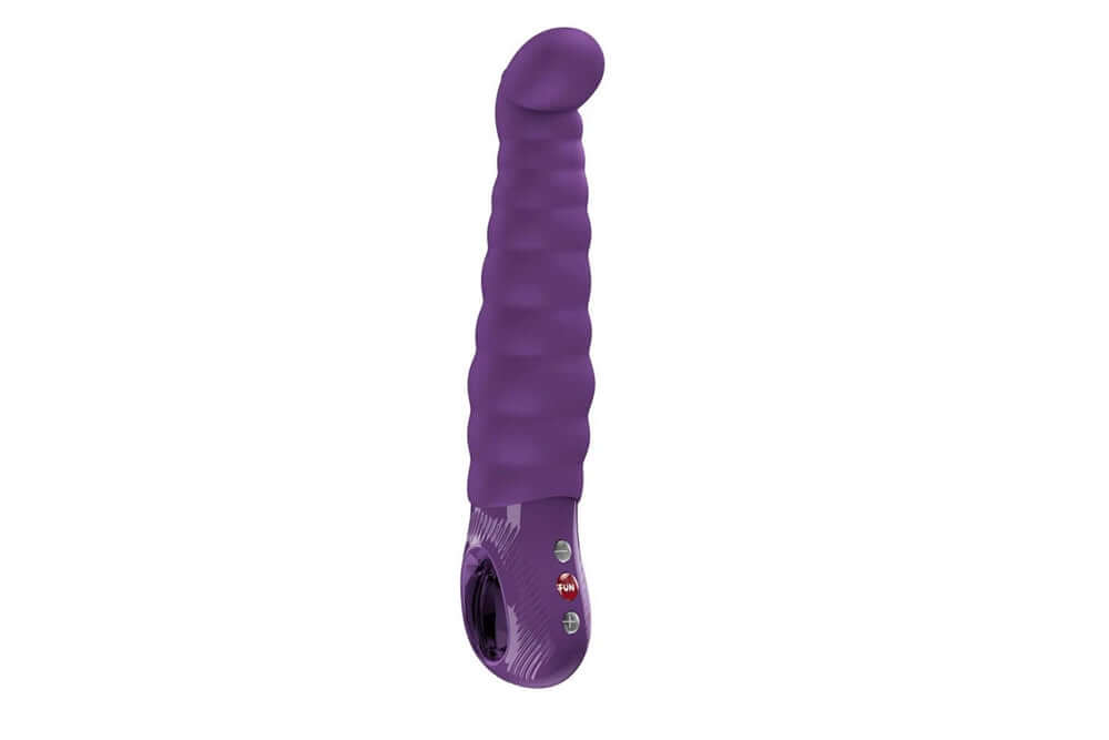 Fun Factory Patchy Paul G-Spot Vibrator Dark Violet with flexible shaft and multiple vibration settings.