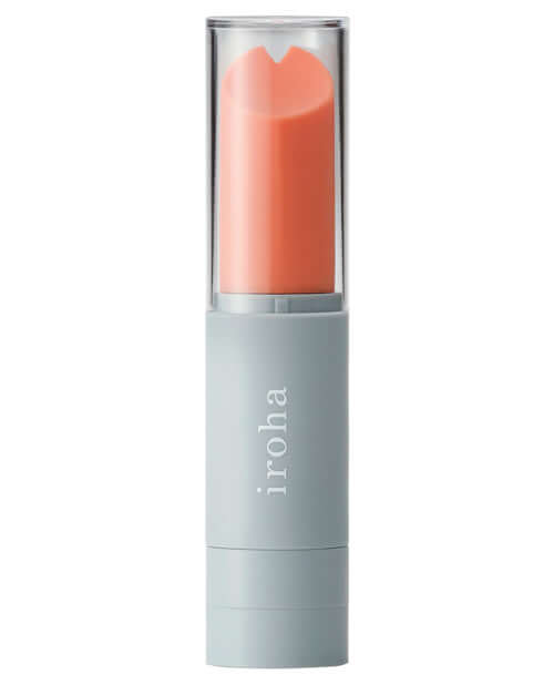 Tenga Iroha Stick Coral X Gray Discreet Vibrator in sleek lipstick design for portable pleasure.