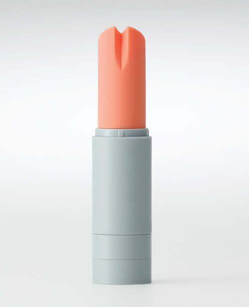 Tenga Iroha Stick Coral X Gray Discreet Vibrator displayed in an elegant design, compact and pocket-friendly.