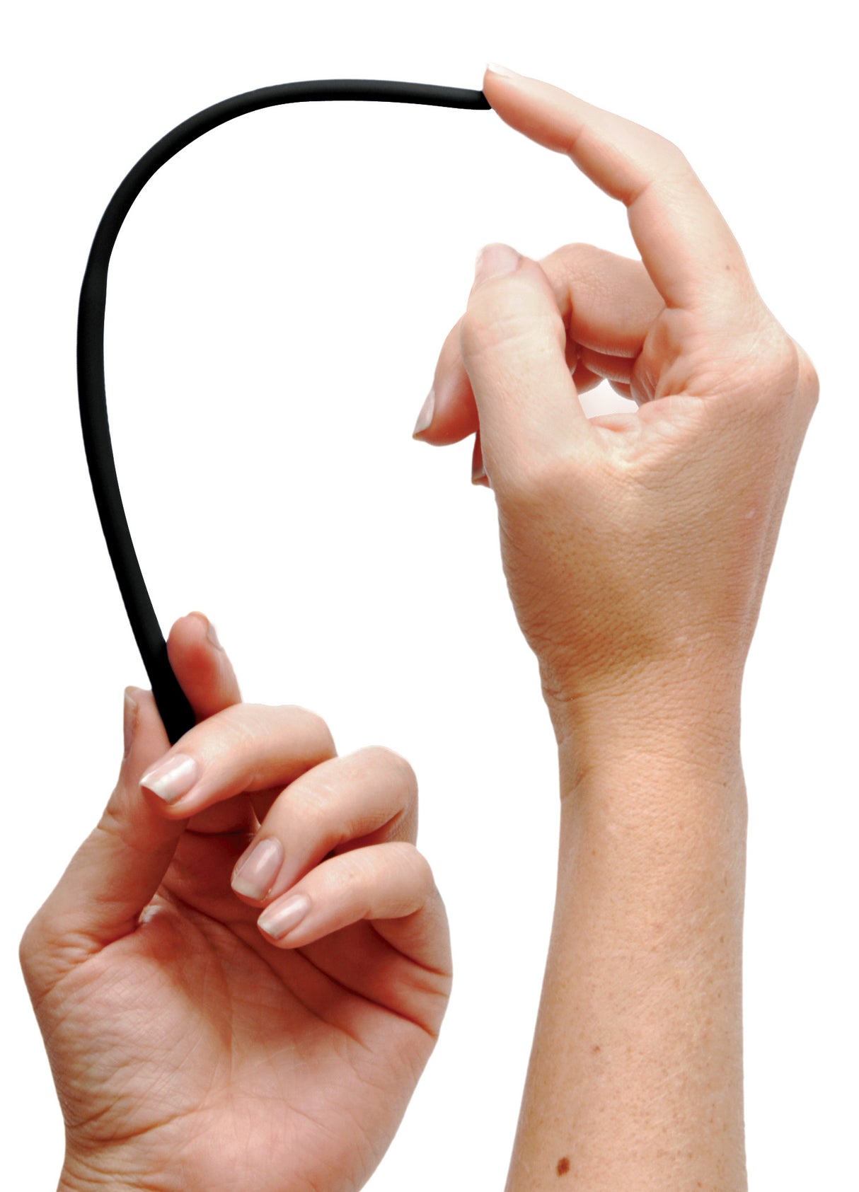 Isabella Sinclaire Silicone Urethral Sound Trainer Set being held, showcasing flexible design for gentle exploration.