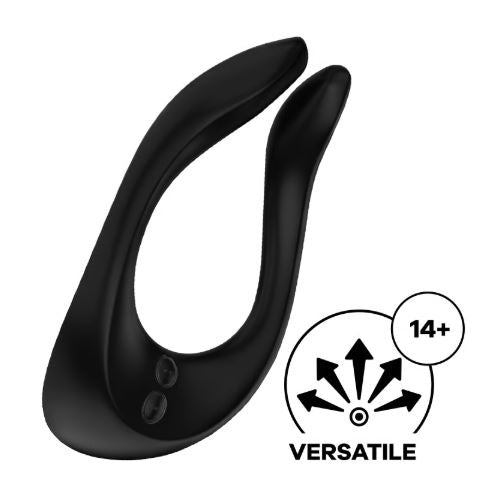 Satisfyer Endless Joy Couples Vibrator Black - multifunctional silicone toy with 14+ ways to use.