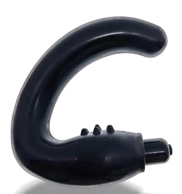 Oxballs Hunkyjunk Hummer Vibrating Prostate Massager Tar in sleek black silicone design with removable bullet.