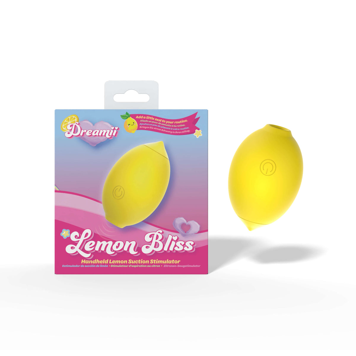 Dreamii Lemon Bliss Suction Stimulator in lemon-shaped design with colorful packaging.