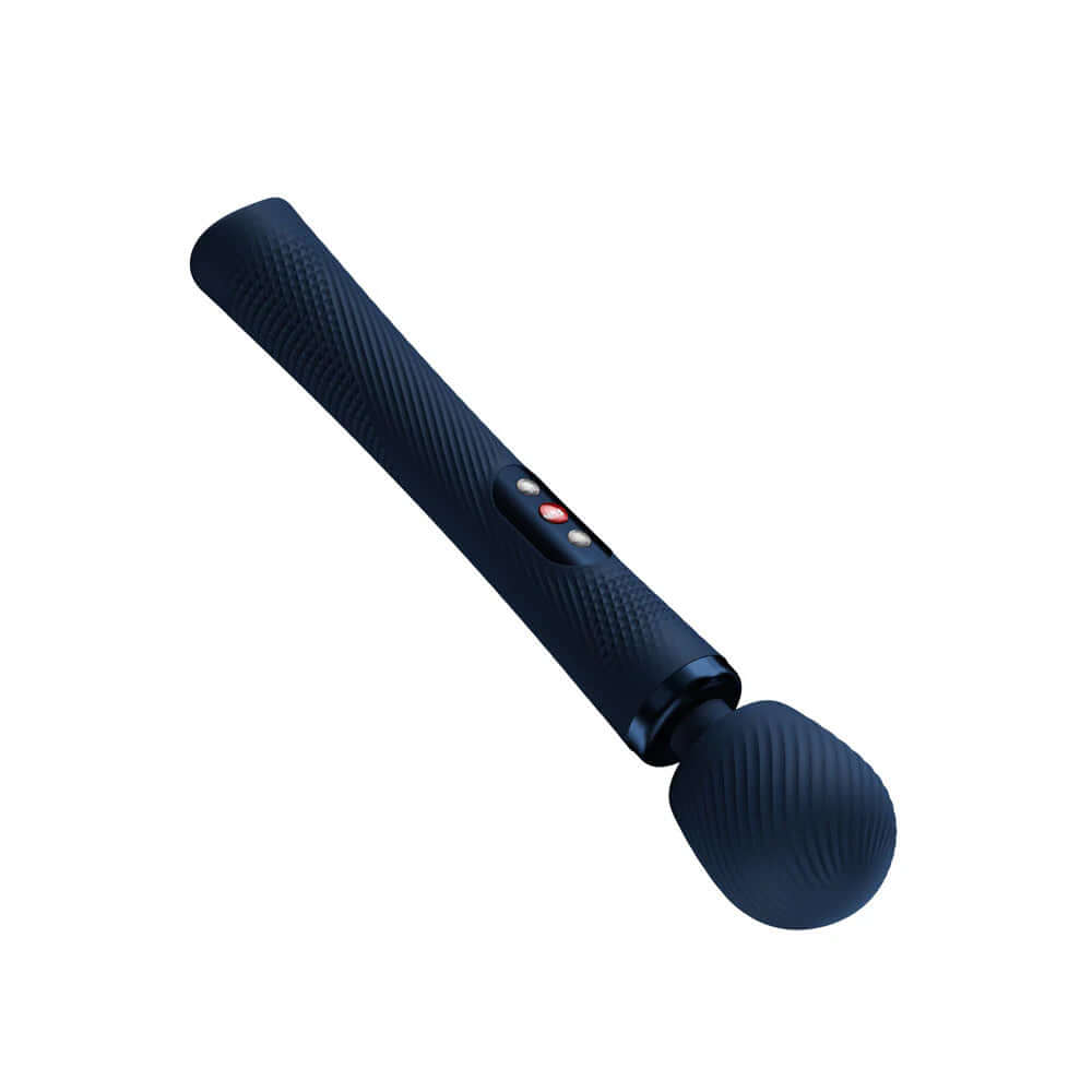 Fun Factory Vim Wand Massager Night Blue with grooved texture for deep sensations and relaxation.