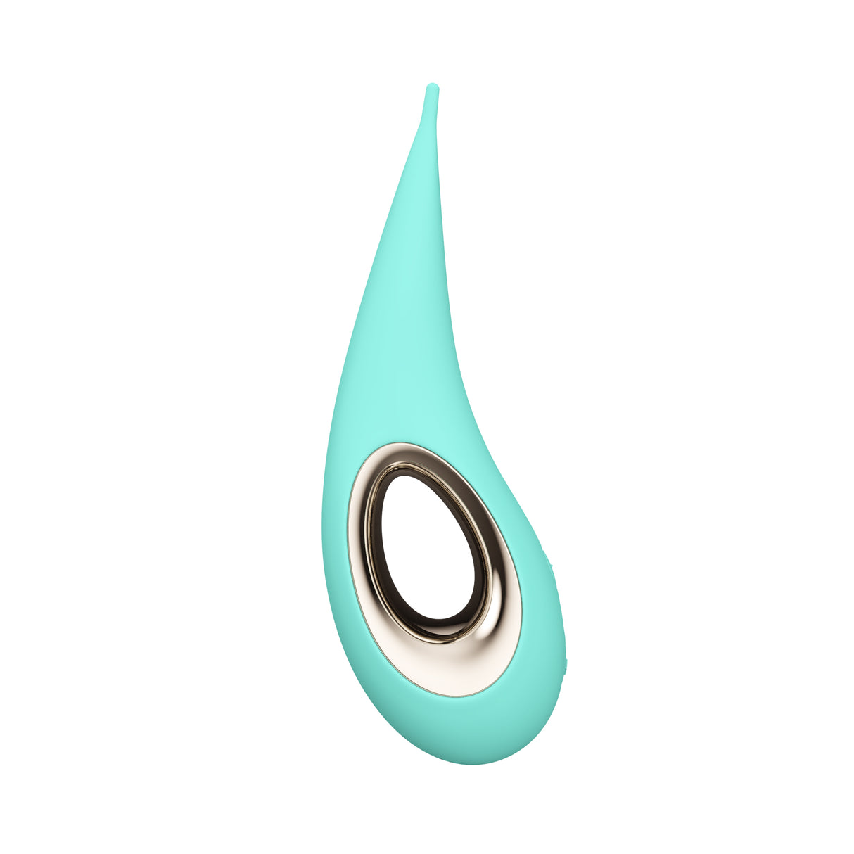 Lelo Dot Elliptical Clitoral Stimulator Aqua in an elegant aqua color, featuring a unique elliptical tip design.