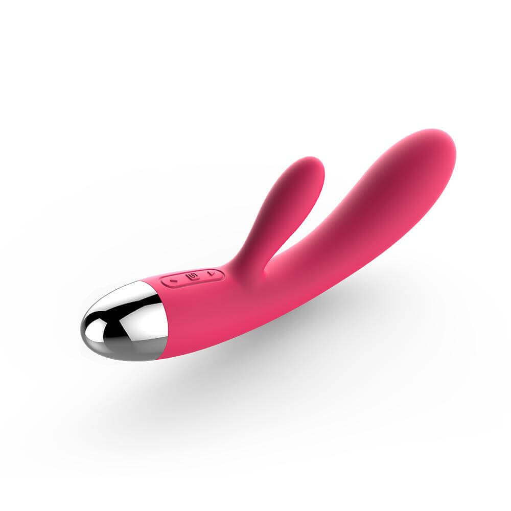 SVAKOM Lorna rechargeable dual-function rabbit vibrator in pink, featuring touch sensors and sleek design.