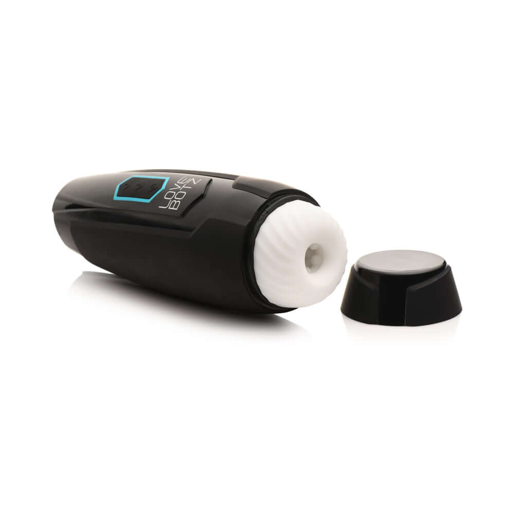 LoveBotz Milker Max thrusting and vibrating masturbator with soft TPE sleeve for intense sensations.