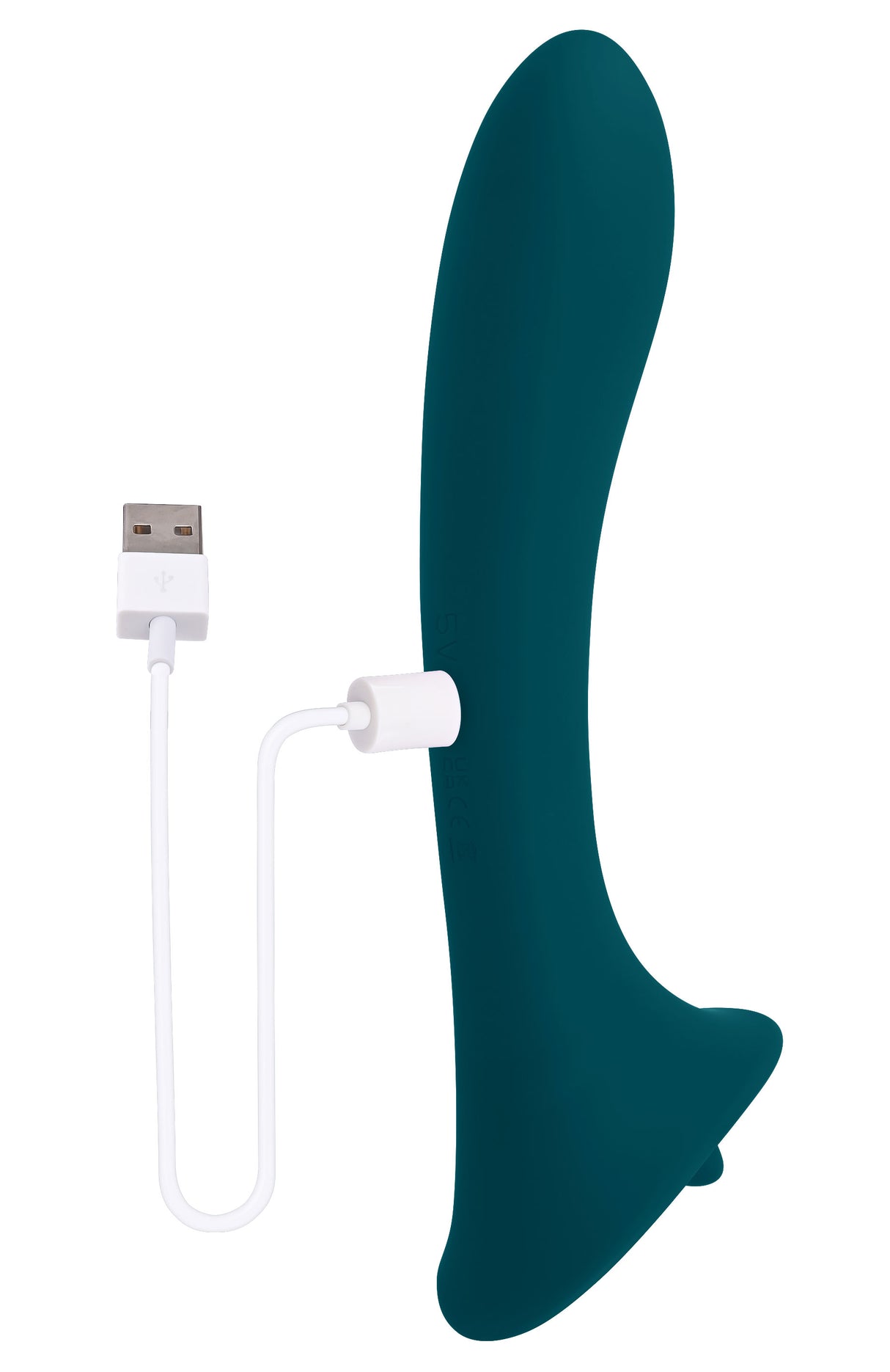 Playboy Pleasure True Indulgence Vibrator Deep Teal with USB charging cable.