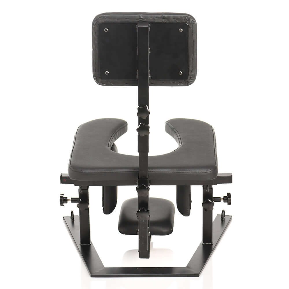 Master Series Pleasure Throne oral sex chair with plush padding and adjustable features for ultimate comfort.