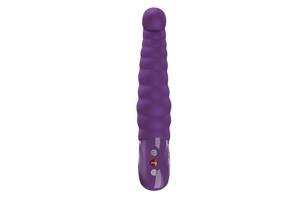 Fun Factory Patchy Paul G-Spot Vibrator Dark Violet with flexible shaft and customizable vibration patterns.