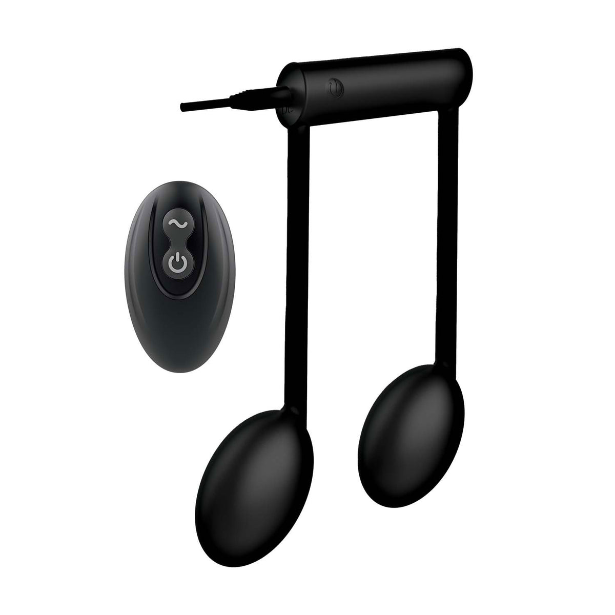 The Beat Remote Note Vibe Black with remote and music-note design features for discreet pleasure.