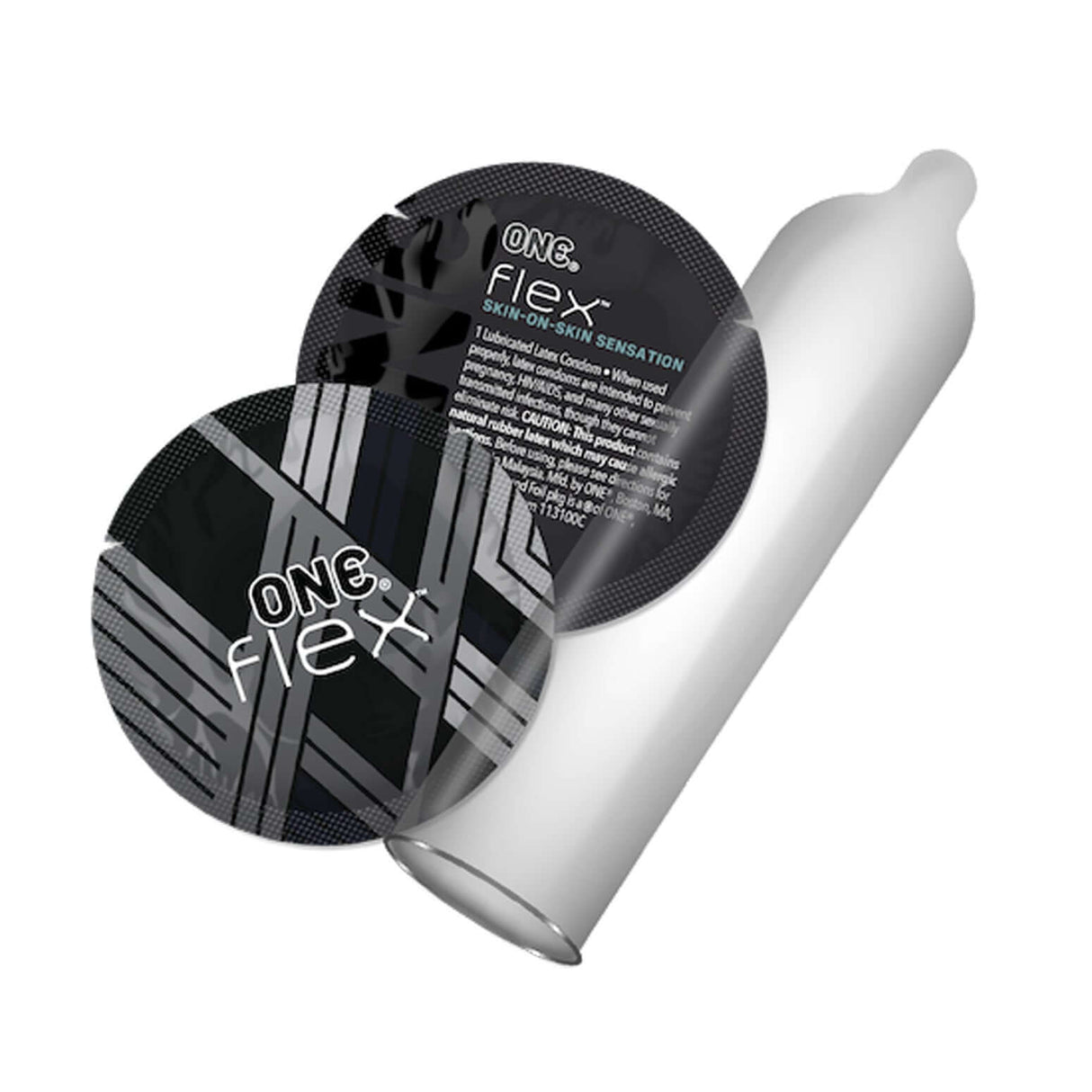 One Flex Graphene Condoms 3 Pack packaging with an ultra-thin condom displayed.