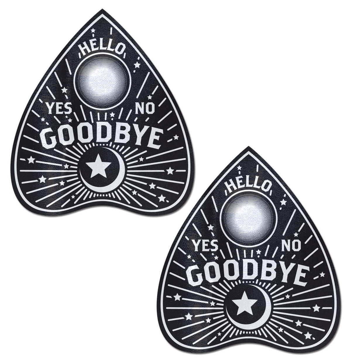 Pastease Ouija Planchette Nipple Pasties featuring mystical design with text and symbols