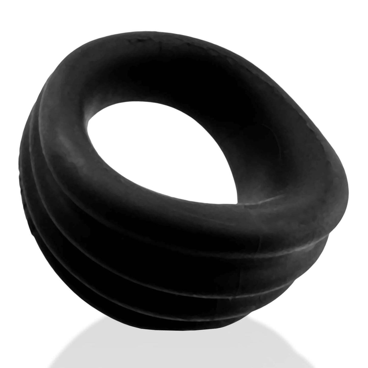 Oxballs Expander Slimmer Scoop Style Cockring Black Fog with ribbed surface and smooth finish
