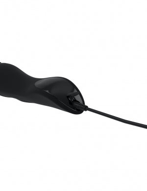 Wanachi Body Recharger Silicone Wand Massager Black showing the sleek design and charging port.
