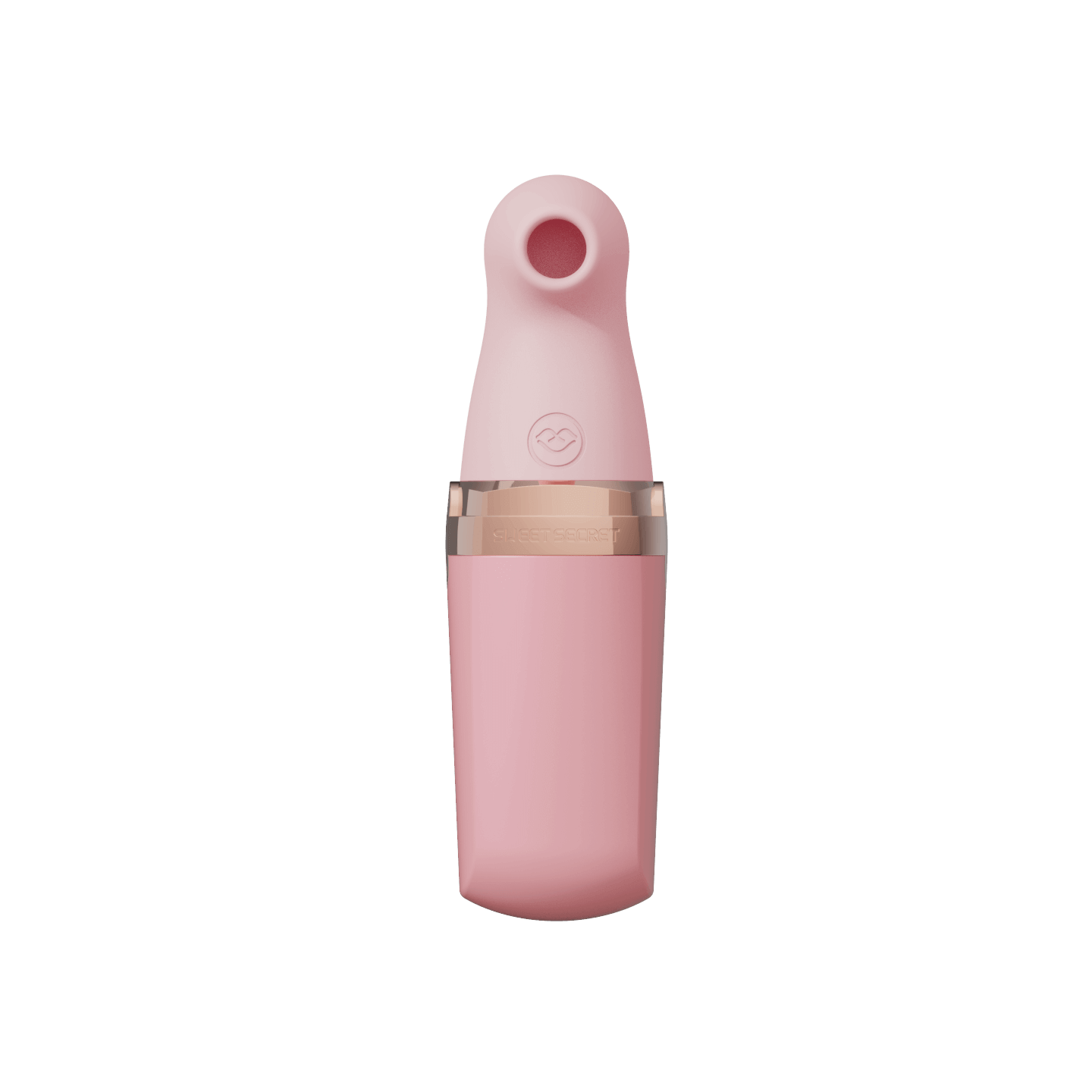 Sweet Secret Dual Massager Pink with clitoral suction and wand vibration in elegant pink finish.