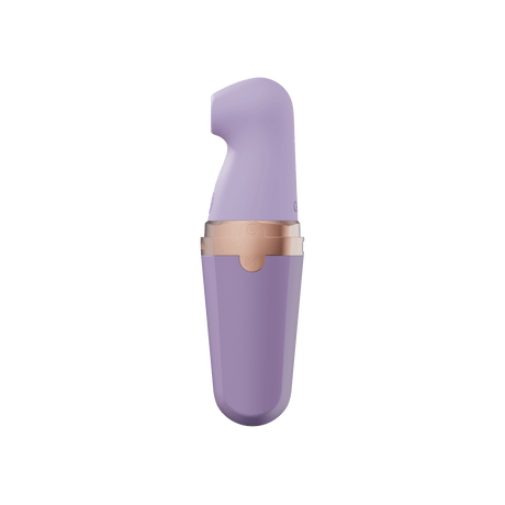 The Sweet Secret Massager featuring dual stimulation with clitoral suction and wand vibration in a sleek purple design.
