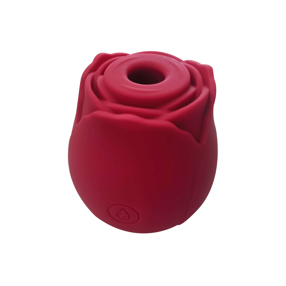 Rose Air Suction Clitoral Stimulator in a rose-shaped design, showcasing its vibrant red silicone material.